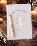 Goddess Energy A5 Manifestation Journal with Rose Quartz Crystal Pen