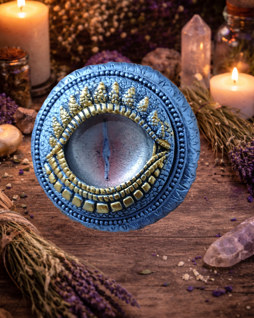 Blue Dragon Eye Storage Box & Fluorite Crystal Chip Bracelet