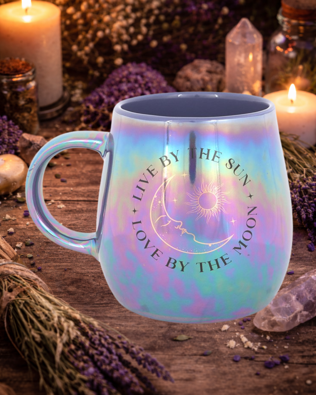 Live by the Sun, Love by the Moon Iridescent Mug