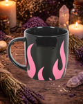 Pink Flame Black Ceramic Mug