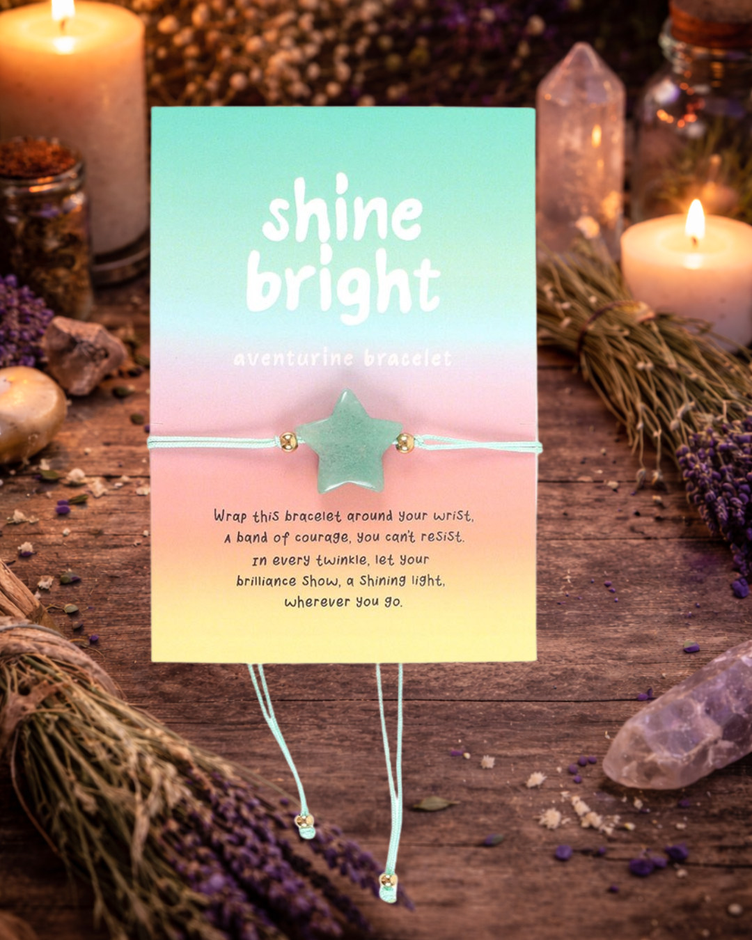 Shine Bright Aventurine Crystal Star Bracelet