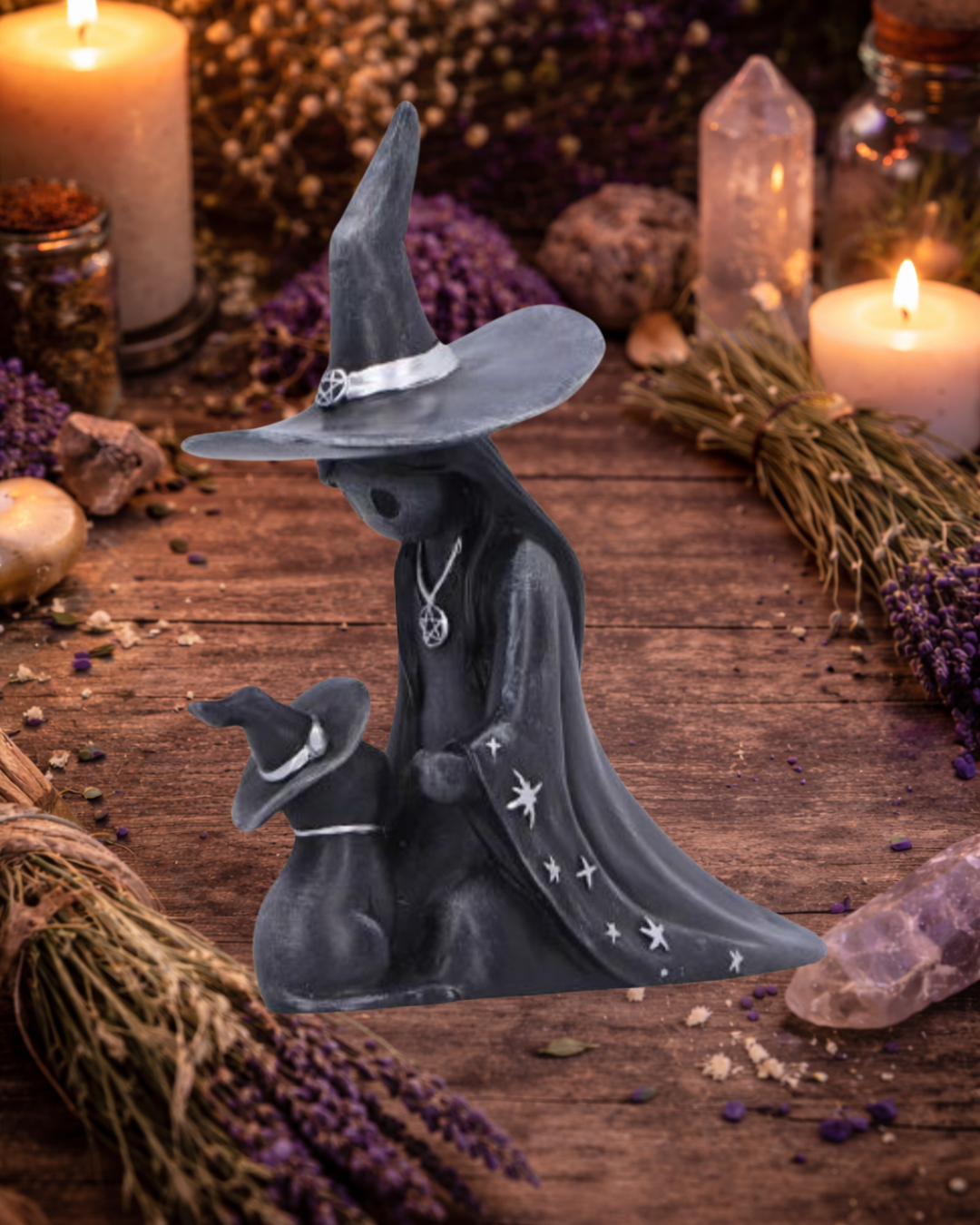 Little Souls Witch & Cat Figurine - Twilight | Nemesis Now