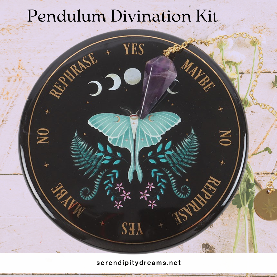 Luna Moth Pendulum Divination Kit - Dark Forest