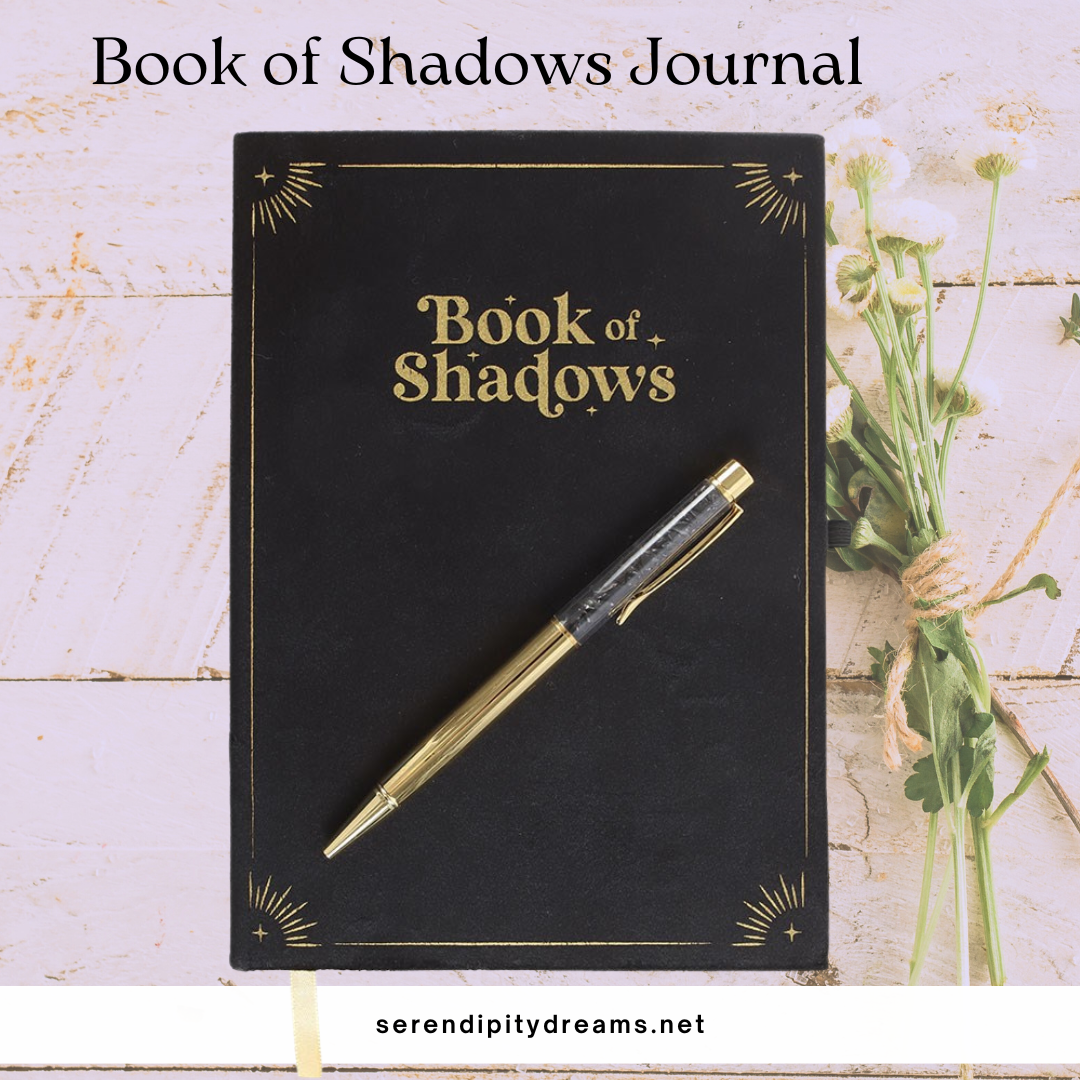 Book of Shadows Journal with Black Obsidian Pen