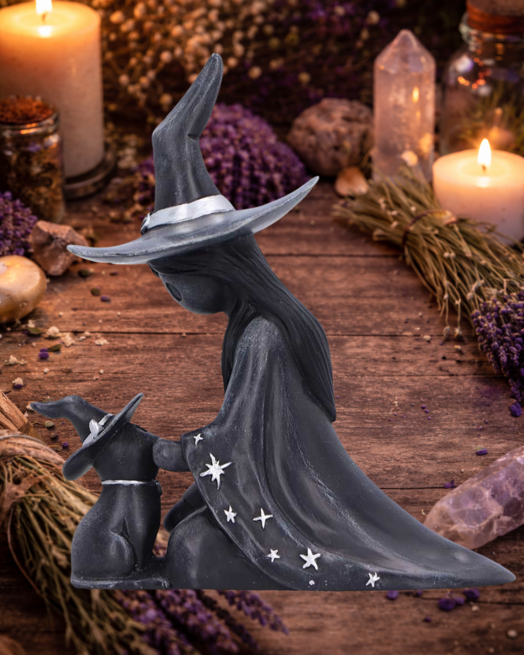 Little Souls Witch & Cat Figurine - Twilight | Nemesis Now