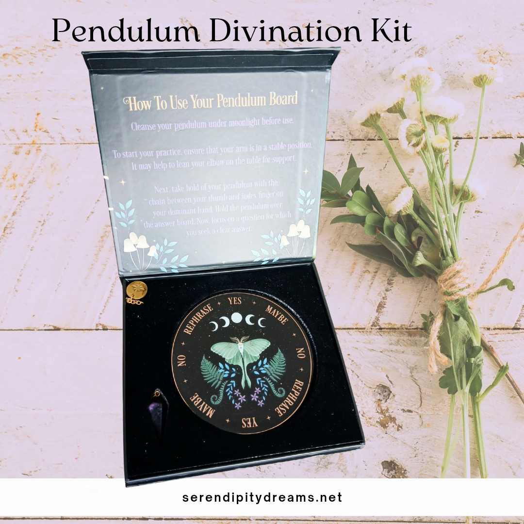 Luna Moth Pendulum Divination Kit - Dark Forest