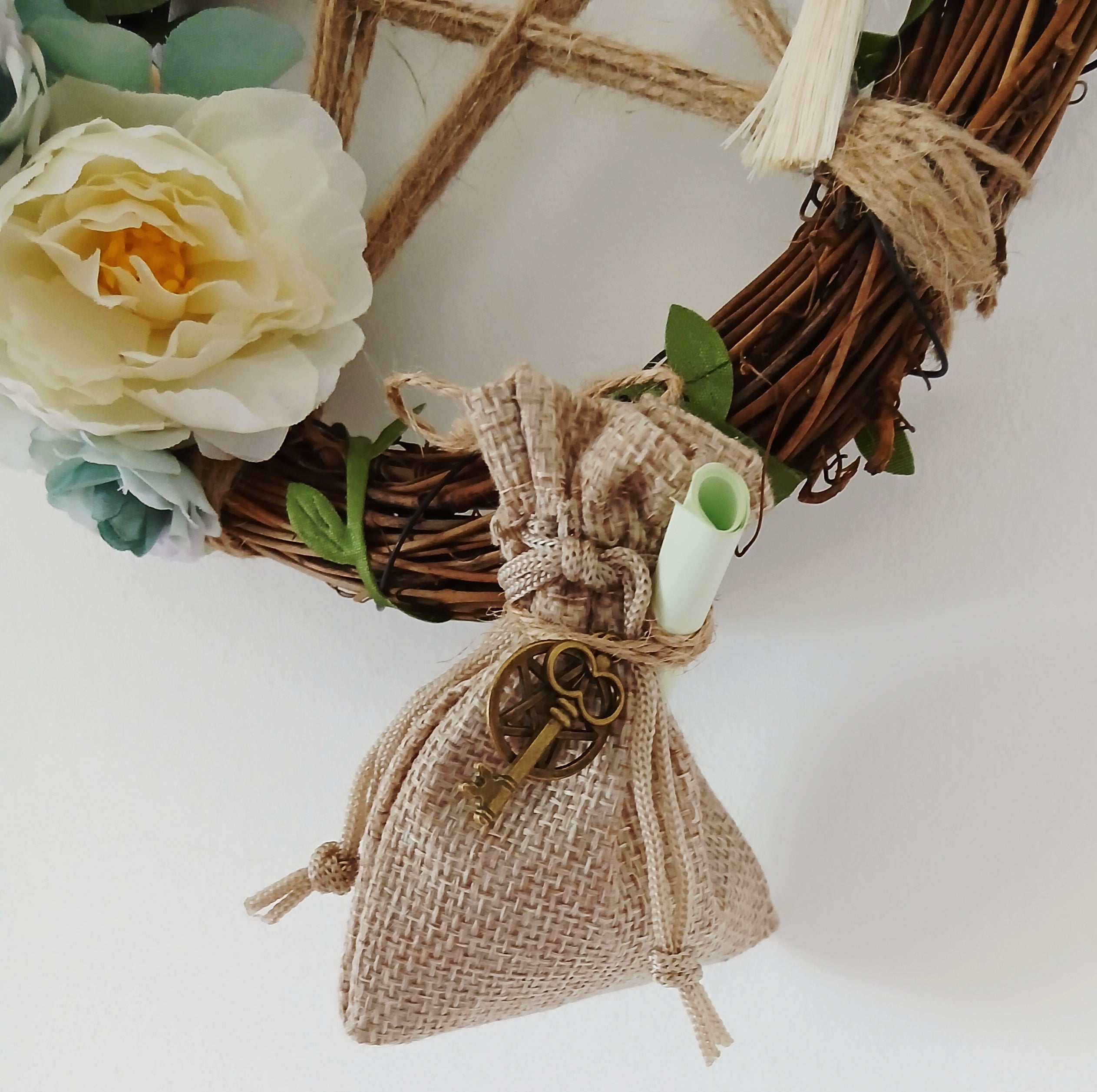 Green Pentacle 20cm Wreath with Aventurine