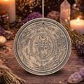 Green Witch Bronze-Effect Terracotta Hanging Plaque on altar background