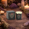 French Tulip Folk Heart Scented Candle on altar background