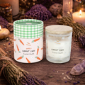 Carrot Cake Scented Candle on altar background