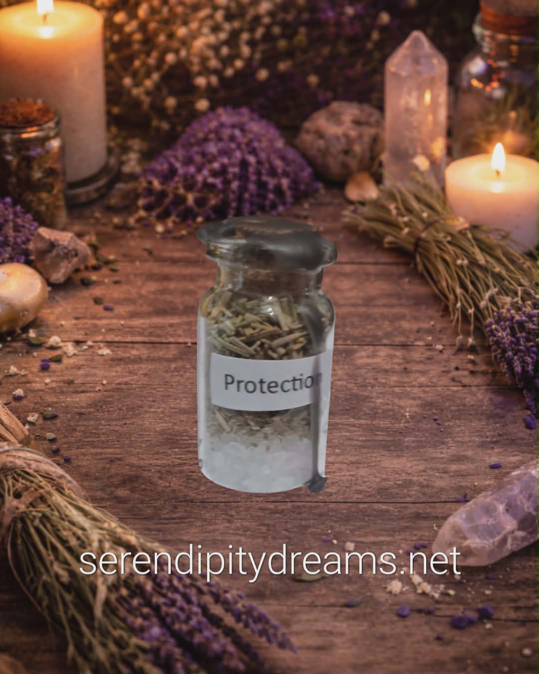 Protection Spell Jar - Sealed with Black Candle