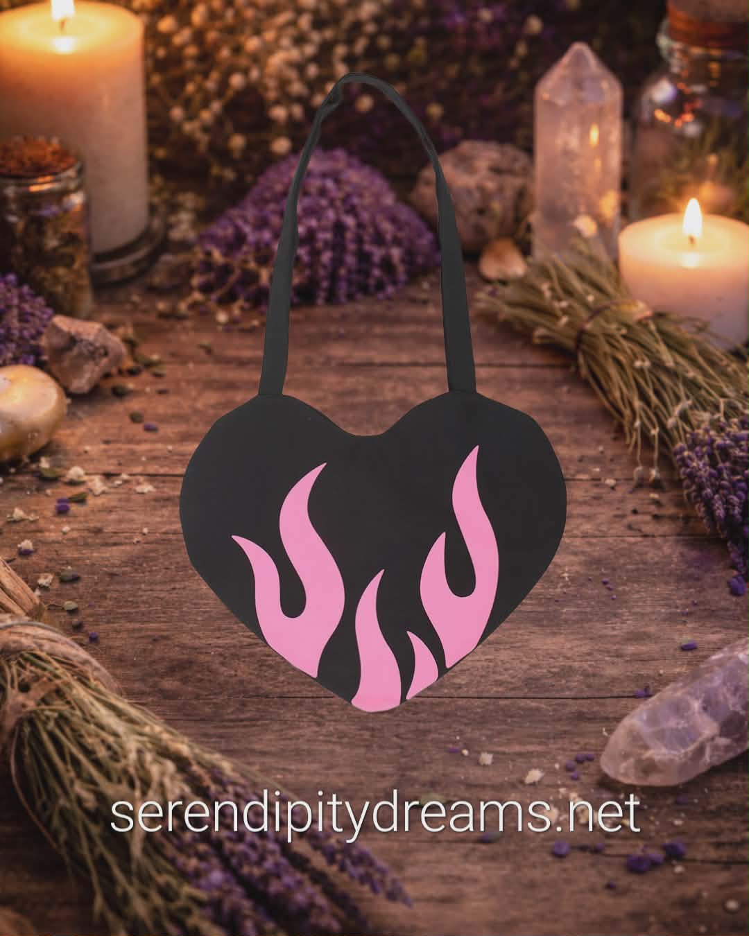 Burning Heart Tote Bag - Rebel Romance