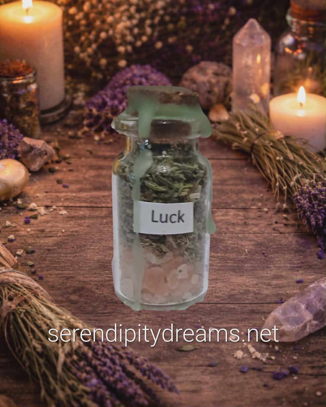 Luck Spell Jar - Sealed with Green Candle