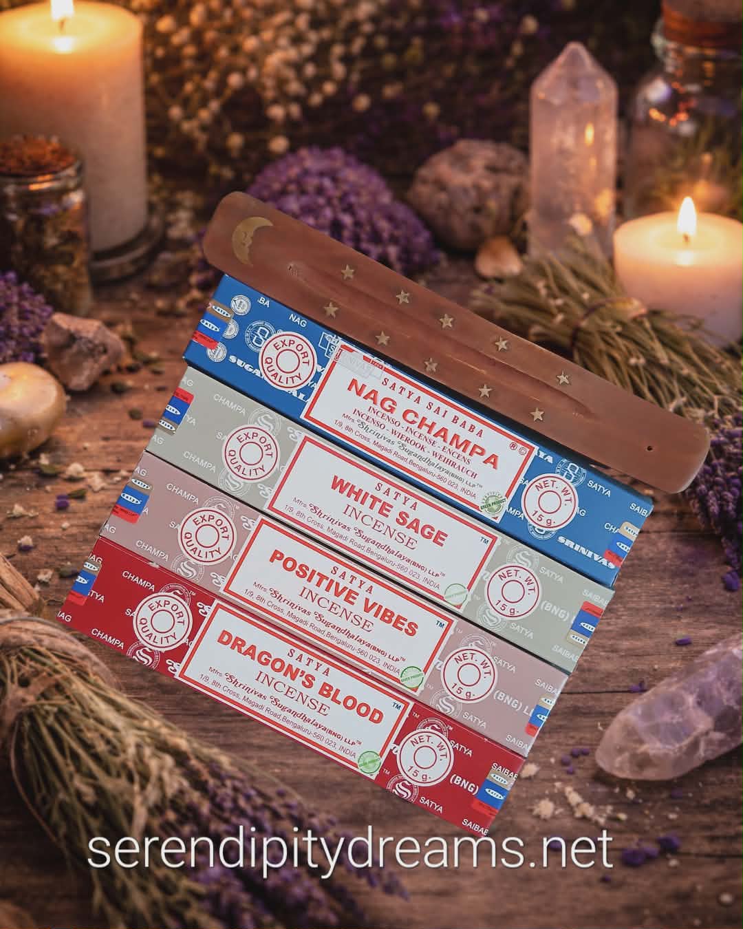 Favourite Incense 4 Pack with Wooden Holder