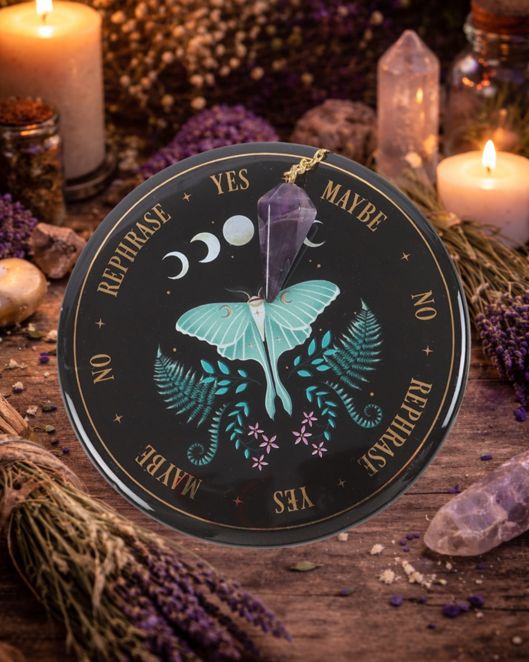 Luna Moth Pendulum Divination Kit - Dark Forest